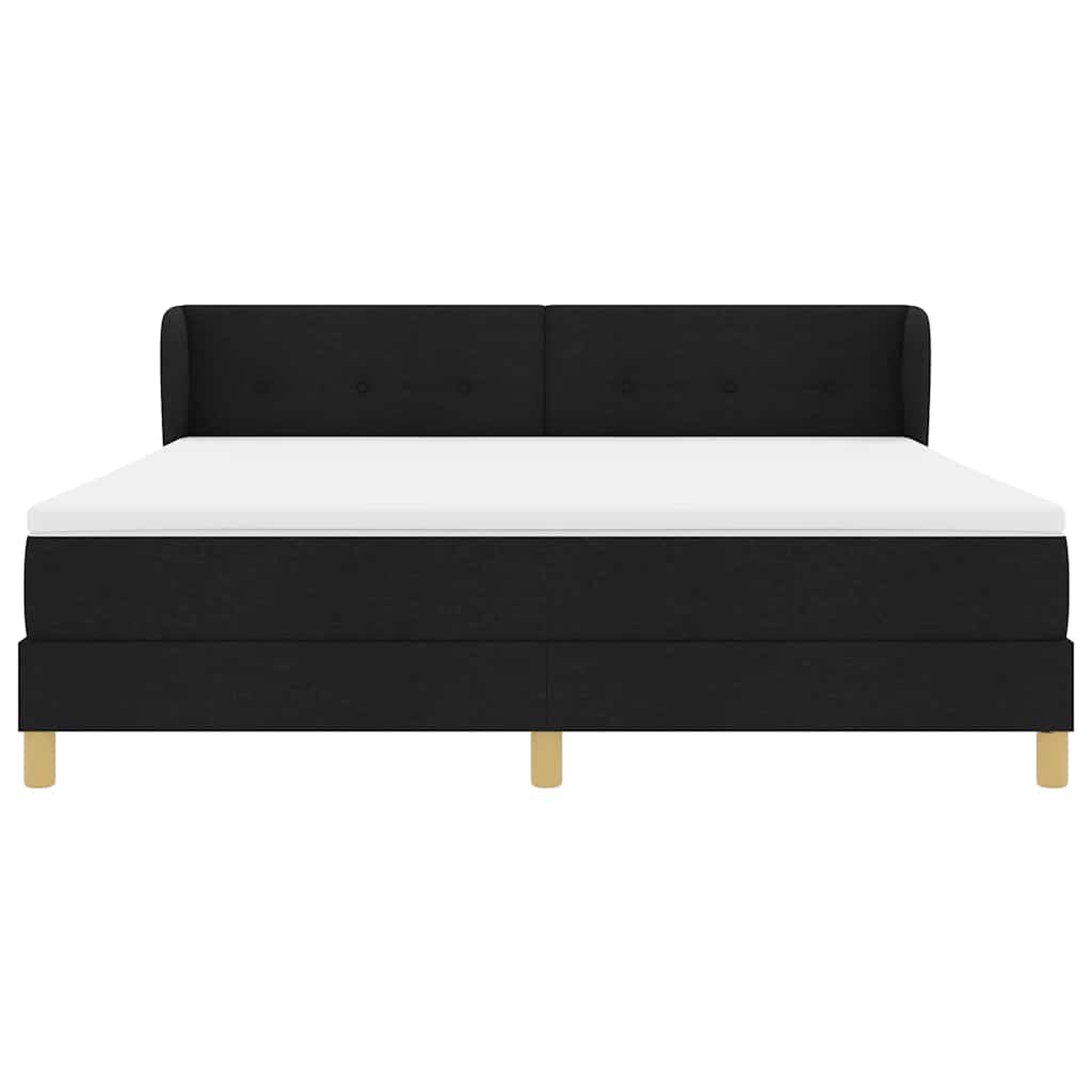 Letto a molle con testiera Nero 180 x 200 cm Tessuto | homemem39