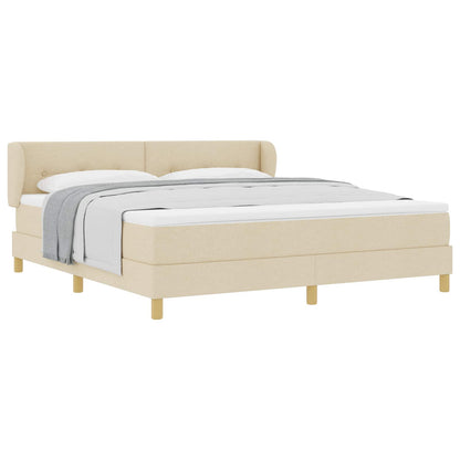 Letto a molle con testiera Crema 180 x 200 cm Tessuto | homemem39