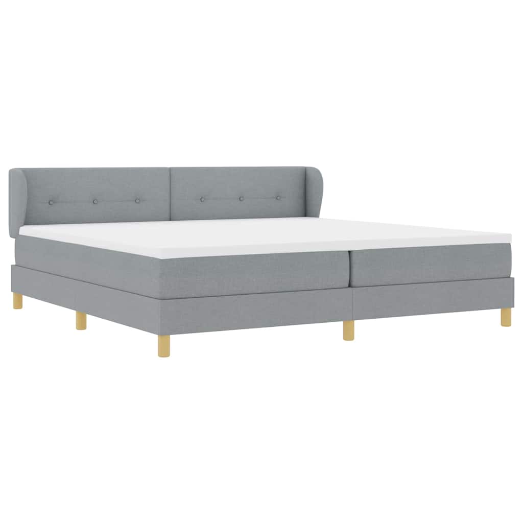 Letto a molle con materasso crema 90x200 cm Grigio chiaro