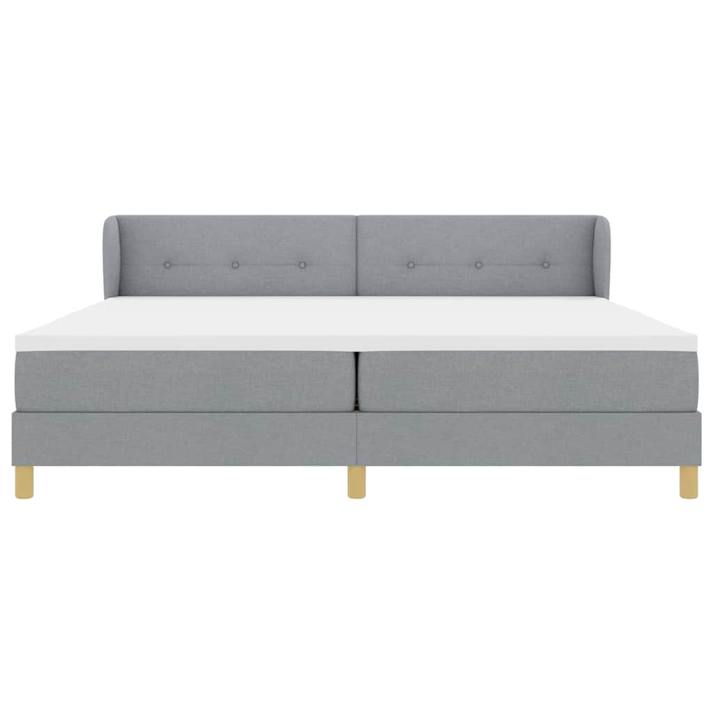 Letto a molle con materasso crema 90x200 cm Grigio chiaro