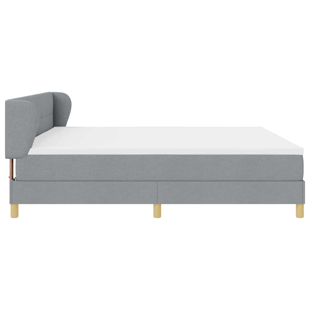 Letto a molle con materasso crema 90x200 cm Grigio chiaro