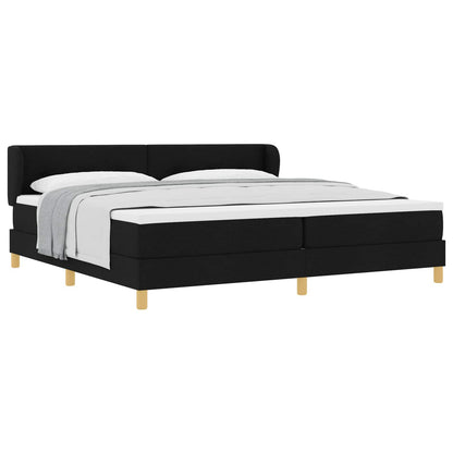 Letto a molle con testiera Nero 200 x 200 cm Tessuto | homemem39