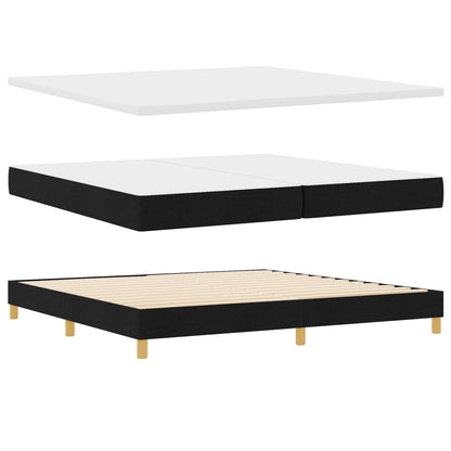 Letto a molle con testiera Nero 200 x 200 cm Tessuto | homemem39