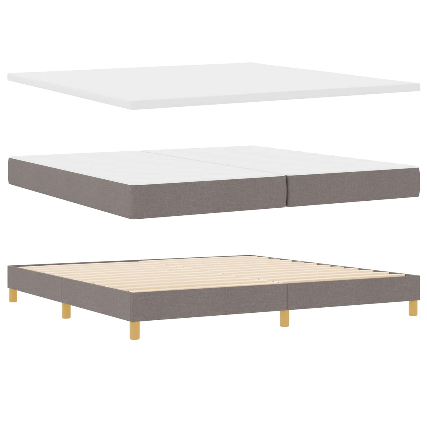 Letto a molle con testiera Talpa 200 x 200 cm Tessuto | homemem39