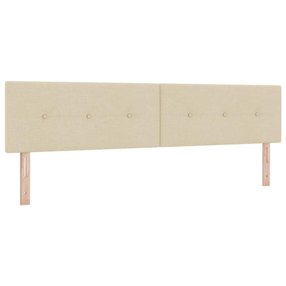Letto a molle con testiera Crema 200 x 200 cm Tessuto | homemem39