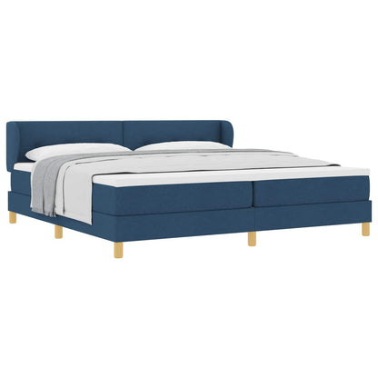 Letto a molle con testiera Blu 200 x 200 cm Tessuto | homemem39