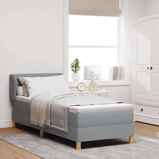 Letto a molle con testiera Grigio chiaro 80 x 200 cm Tessuto | homemem39