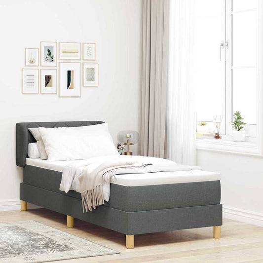 Letto a molle con testiera Grigio scuro 80 x 200 cm Tessuto | homemem39