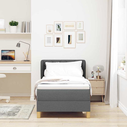 Letto a molle con testiera Grigio scuro 80 x 200 cm Tessuto | homemem39