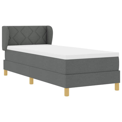 Letto a molle con testiera Grigio scuro 80 x 200 cm Tessuto | homemem39