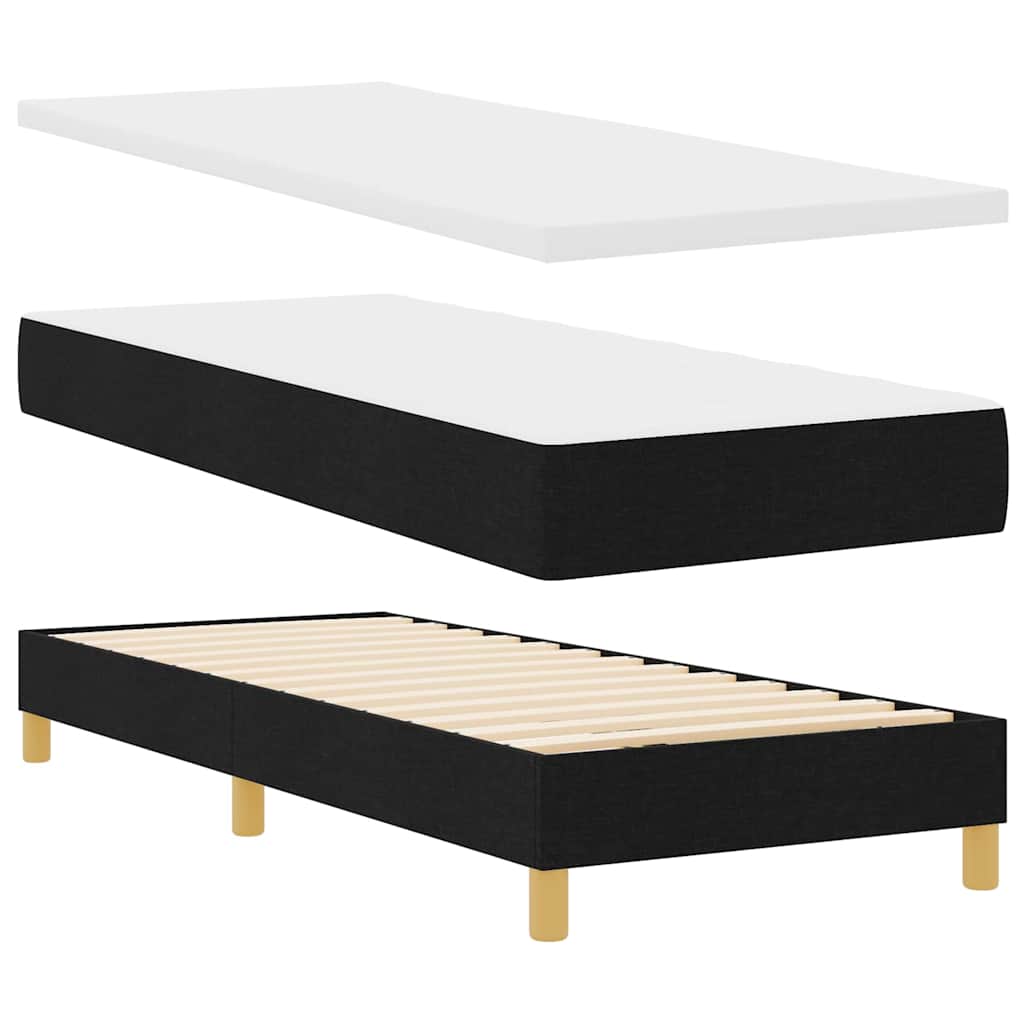 Letto a molle con testiera Nero 80 x 200 cm Tessuto | homemem39