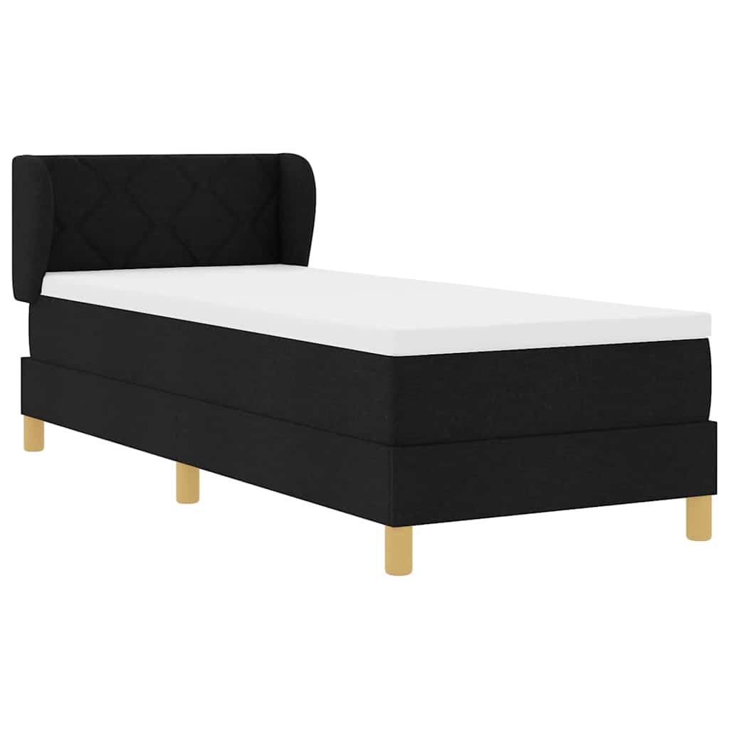 Letto a molle con testiera Nero 80 x 200 cm Tessuto | homemem39