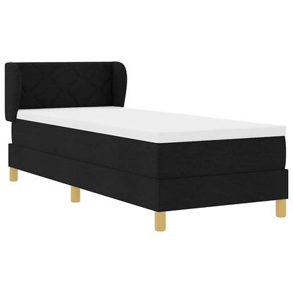 Letto a molle con testiera Nero 80 x 200 cm Tessuto | homemem39