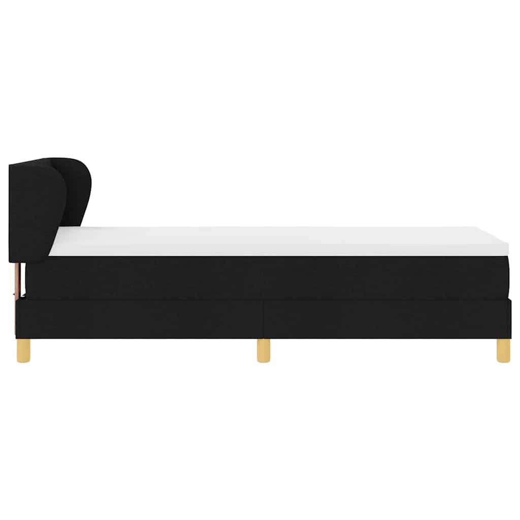 Letto a molle con testiera Nero 80 x 200 cm Tessuto | homemem39