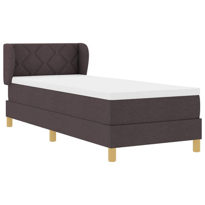 Letto a molle con materasso crema 90x200 cm Marrone scuro