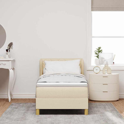 Letto a molle con testiera Crema 80 x 200 cm Tessuto | homemem39