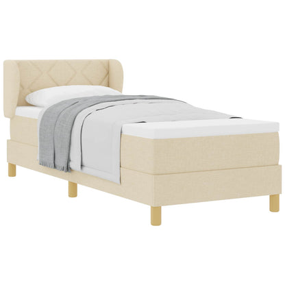 Letto a molle con testiera Crema 80 x 200 cm Tessuto | homemem39