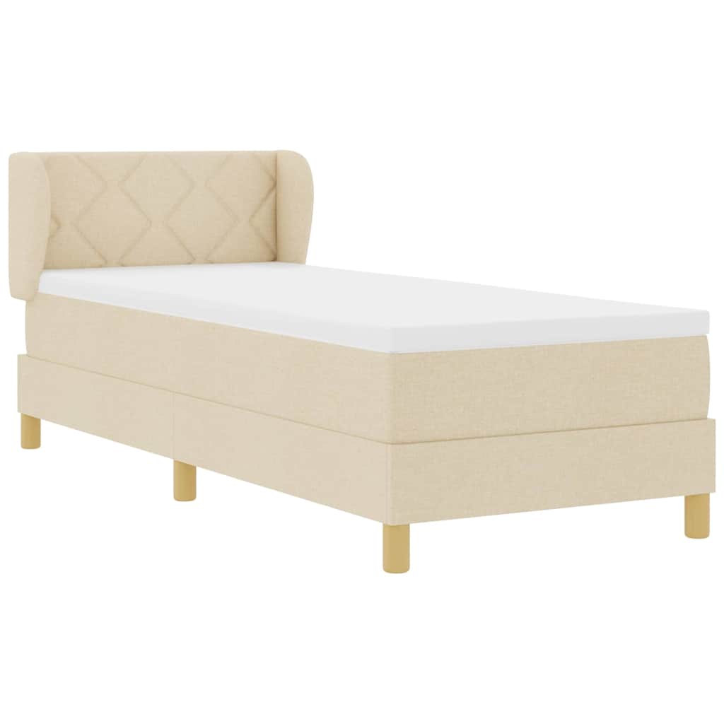 Letto a molle con testiera Crema 80 x 200 cm Tessuto | homemem39