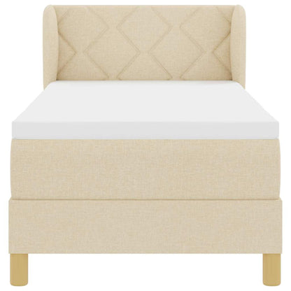 Letto a molle con testiera Crema 80 x 200 cm Tessuto | homemem39