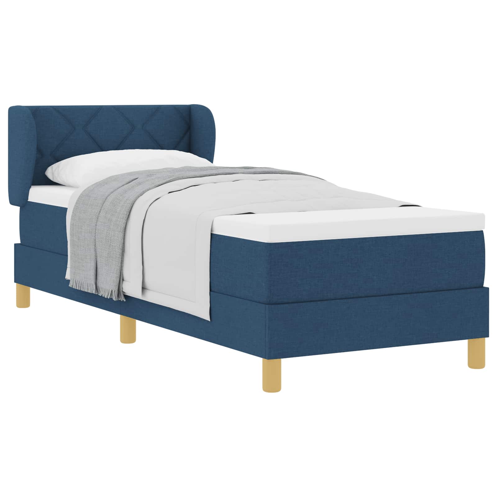 Letto a molle con testiera Blu 80 x 200 cm Tessuto | homemem39