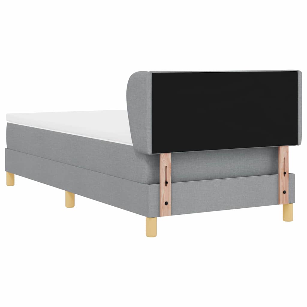 Letto a molle con testiera Grigio chiaro 90 x 190 cm Tessuto | homemem39