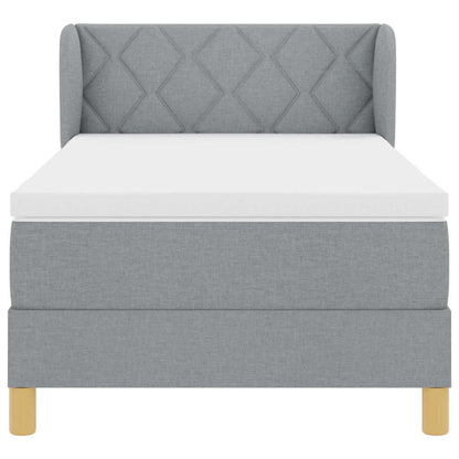 Letto a molle con testiera Grigio chiaro 90 x 190 cm Tessuto | homemem39