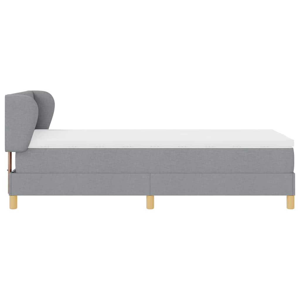Letto a molle con testiera Grigio chiaro 90 x 190 cm Tessuto | homemem39