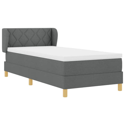 Letto a molle con testiera Grigio scuro 90 x 190 cm Tessuto | homemem39