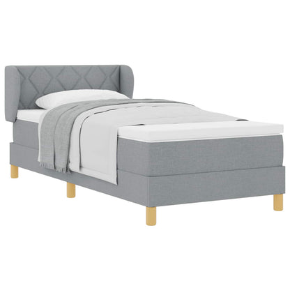Letto a molle con testiera Grigio chiaro 90 x 200 cm Tessuto | homemem39