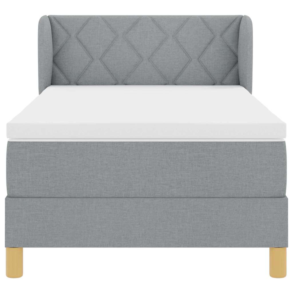Letto a molle con testiera Grigio chiaro 90 x 200 cm Tessuto | homemem39