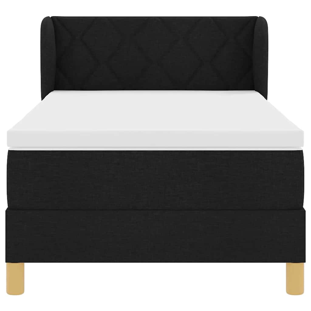Letto a molle con testiera Nero 90 x 200 cm Tessuto | homemem39