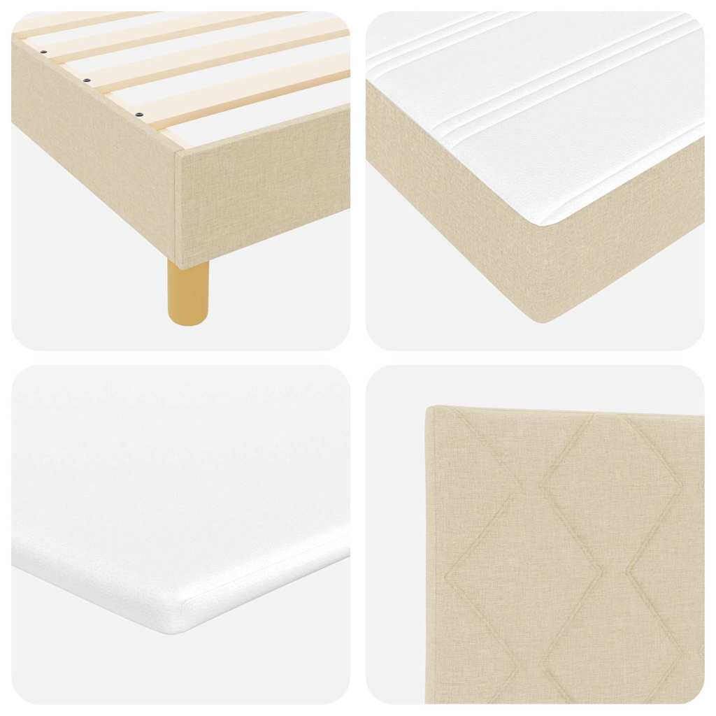Letto a molle con testiera Crema 90 x 200 cm Tessuto | homemem39