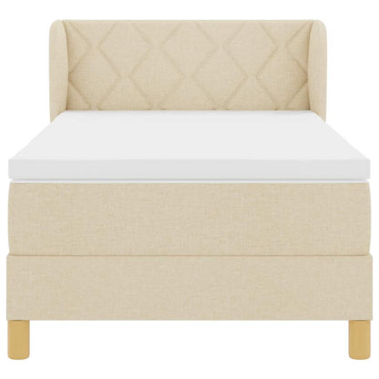 Letto a molle con materasso Crema 90 x 200 cm Tessuto