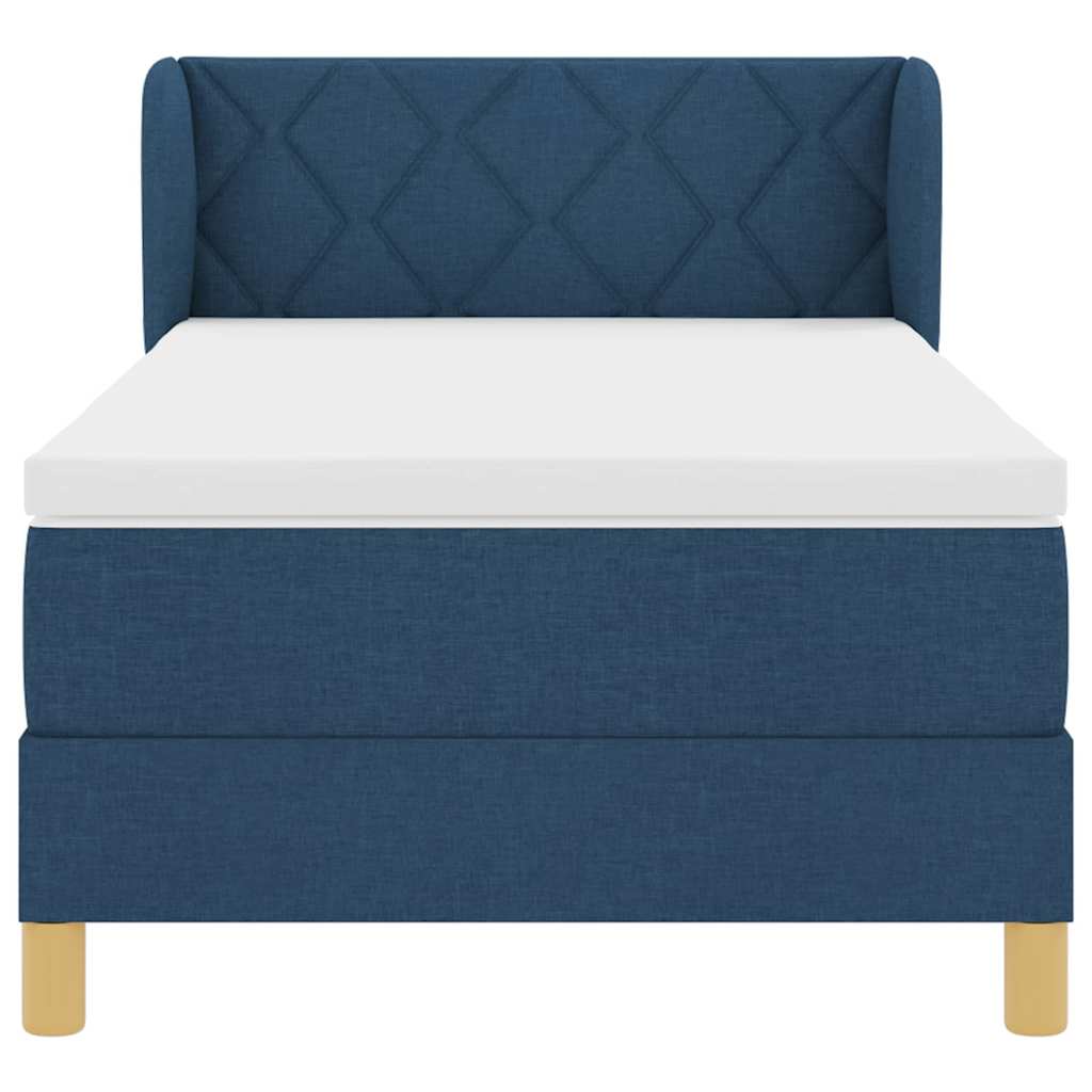 Letto a molle con testiera Blu 90 x 200 cm Tessuto | homemem39