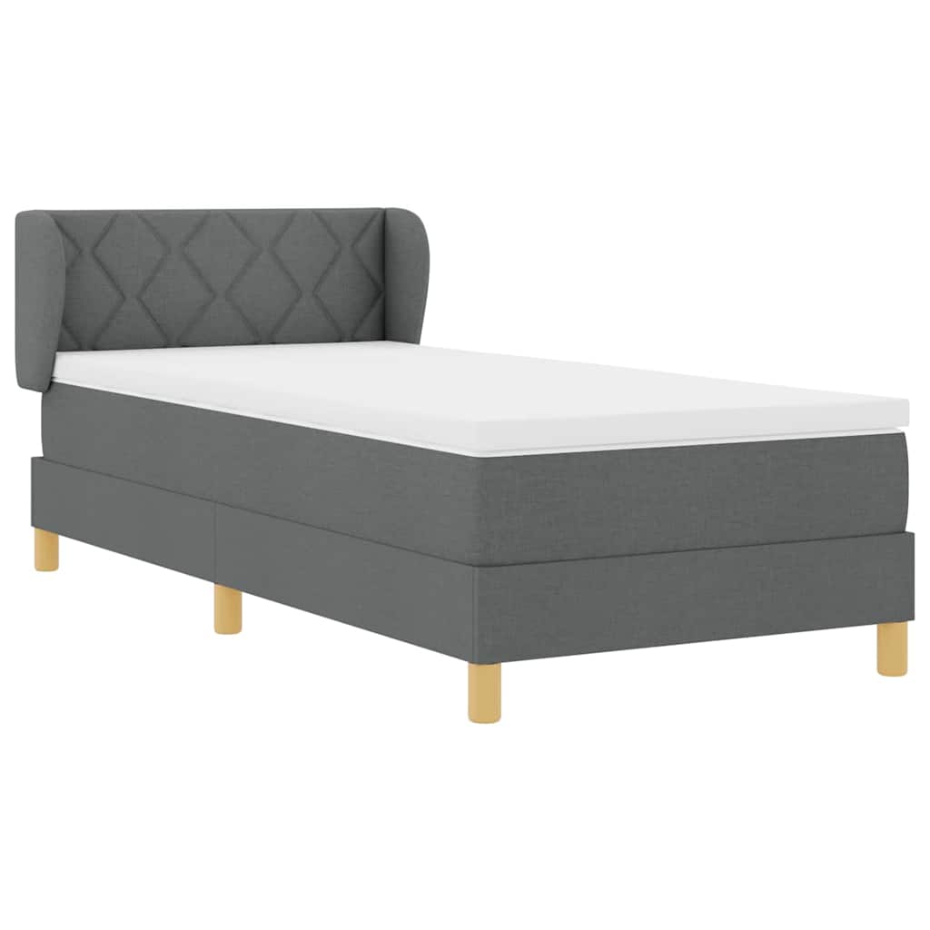 Letto a molle con materasso crema 90x200 cm Grigio scuro