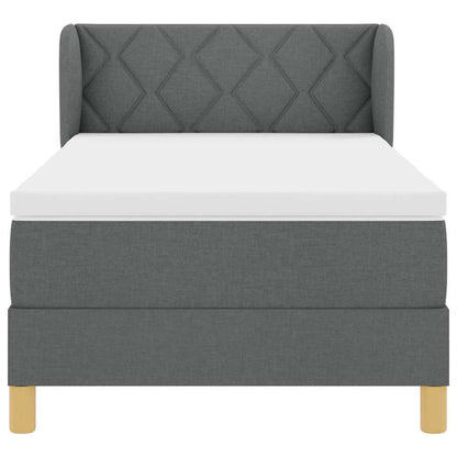 Letto a molle con materasso Grigio scuro 100 x 200 cm Tessuto