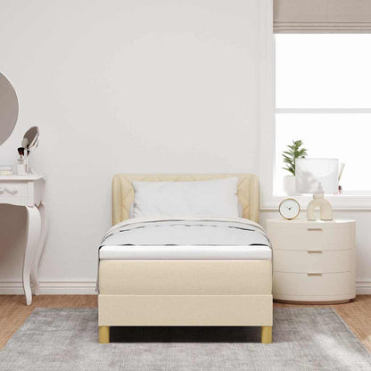Letto a molle con testiera Crema 100 x 200 cm Tessuto | homemem39