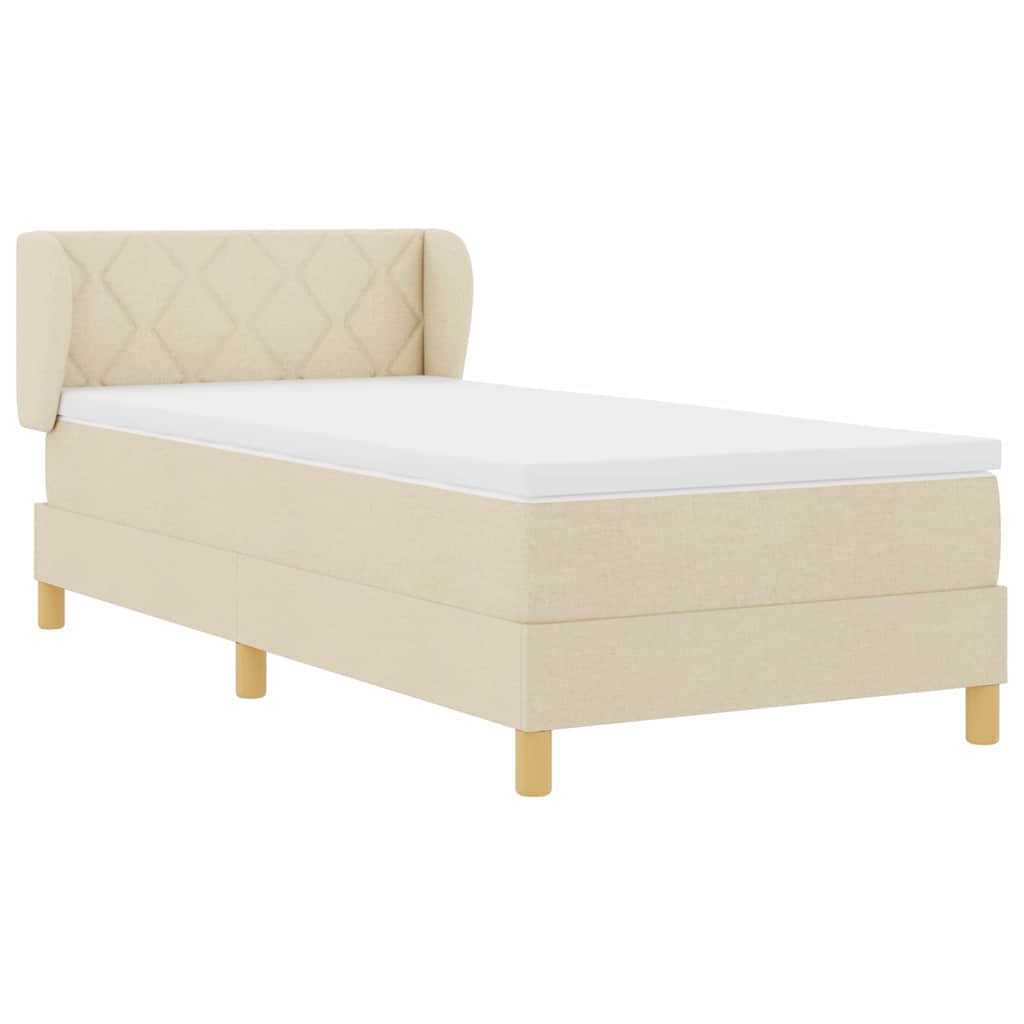 Letto a molle con testiera Crema 100 x 200 cm Tessuto | homemem39