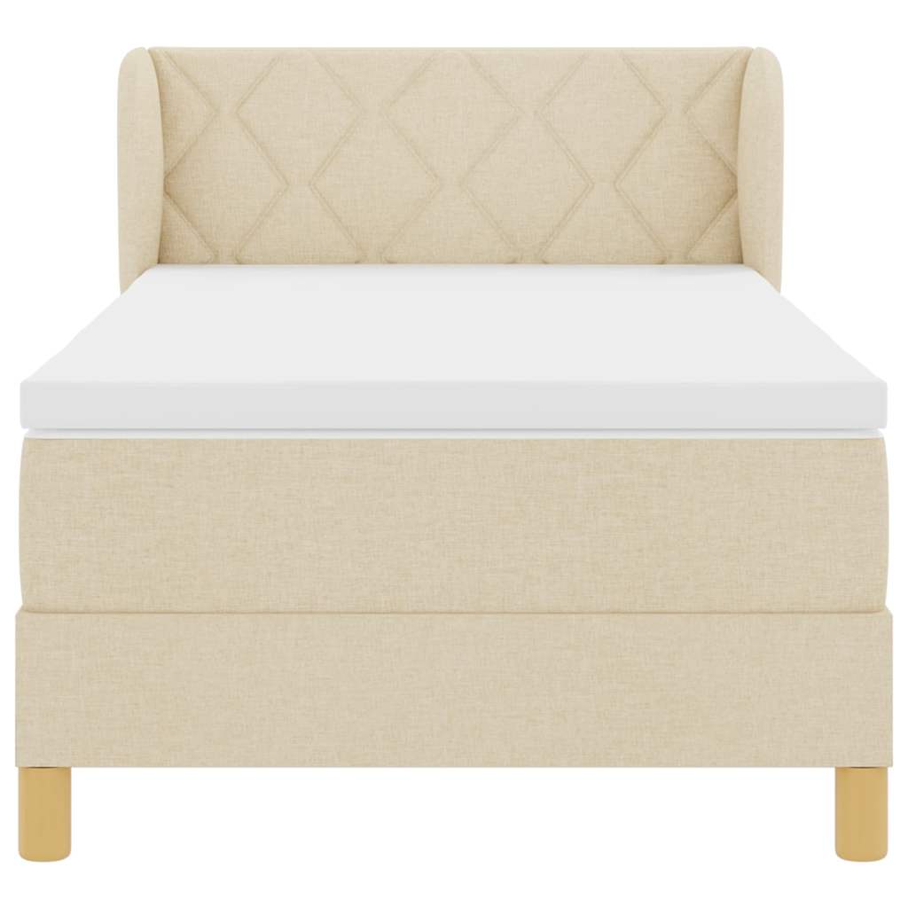 Letto a molle con testiera Crema 100 x 200 cm Tessuto | homemem39