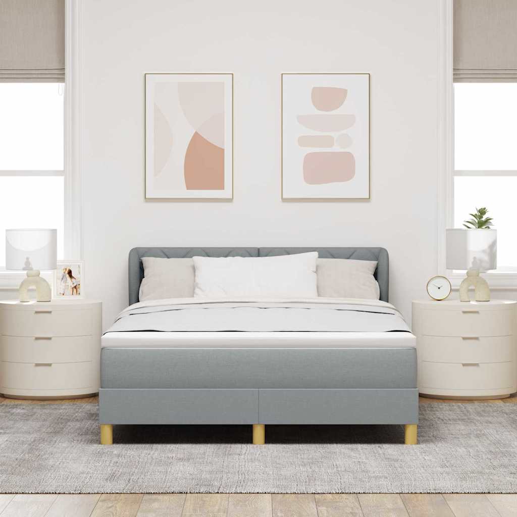 Letto a molle con materasso crema 90x200 cm Grigio chiaro