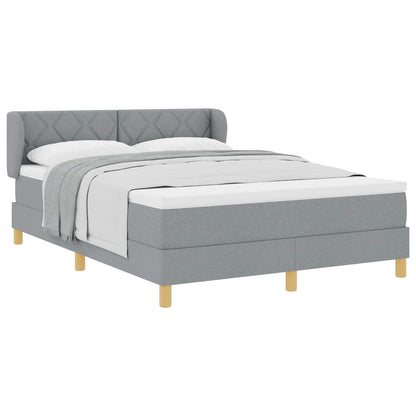 Letto a molle con testiera Grigio chiaro 140 x 190 cm Tessuto | homemem39