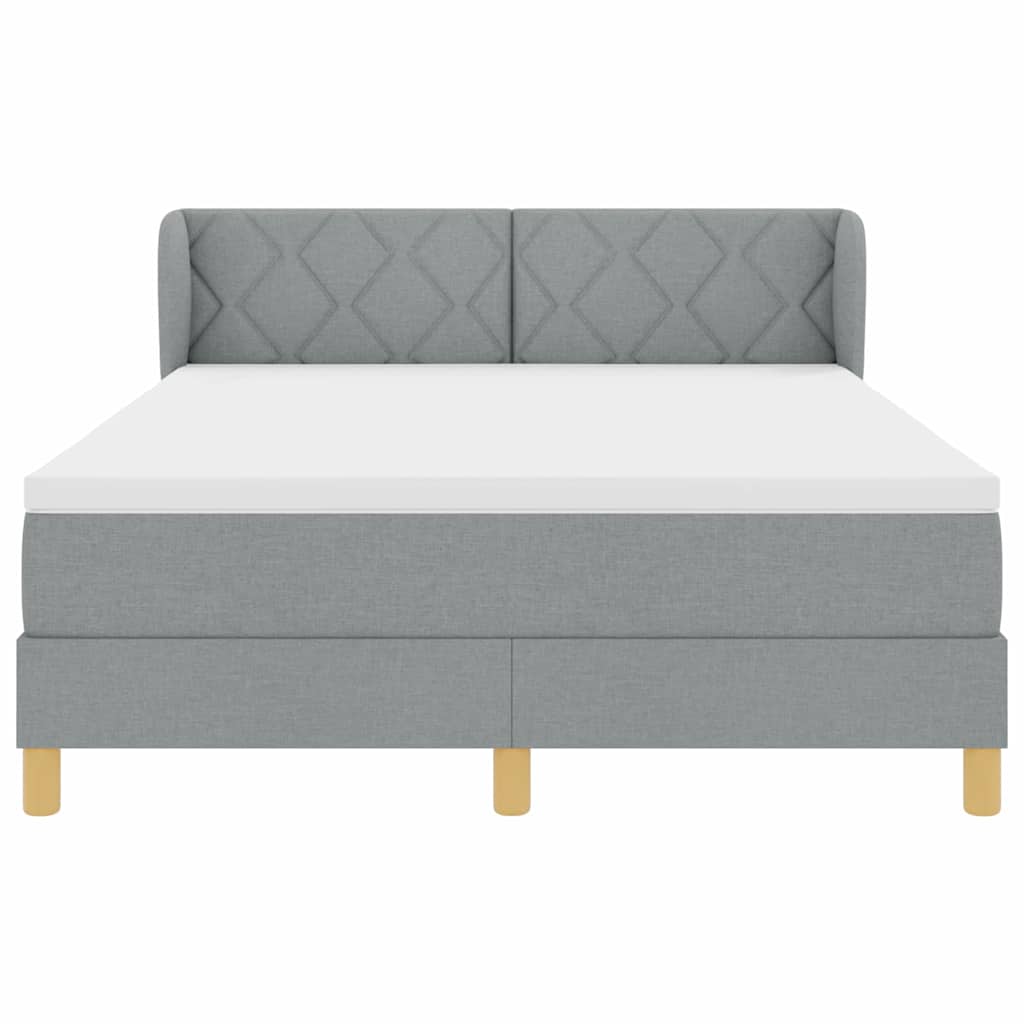 Letto a molle con materasso crema 90x200 cm Grigio chiaro
