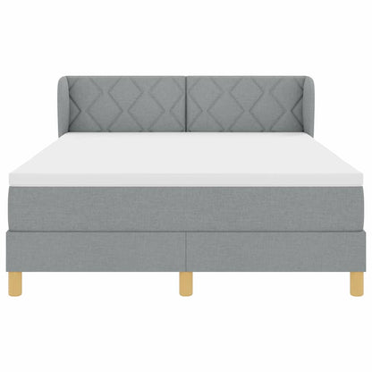 Letto a molle con materasso crema 90x200 cm Grigio chiaro