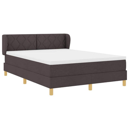Letto a molle con testiera Marrone Scuro 140 x 190 cm Tessuto | homemem39