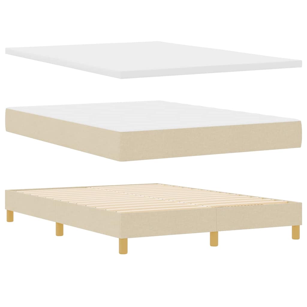 Letto a molle con testiera Crema 140 x 200 cm Tessuto | homemem39
