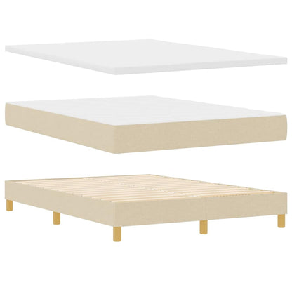 Letto a molle con testiera Crema 140 x 200 cm Tessuto | homemem39