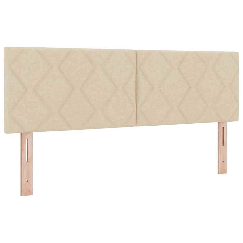 Letto a molle con testiera Crema 140 x 200 cm Tessuto | homemem39
