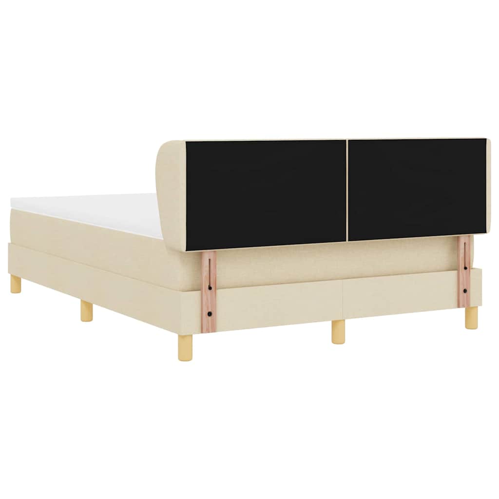 Letto a molle con testiera Crema 140 x 200 cm Tessuto | homemem39