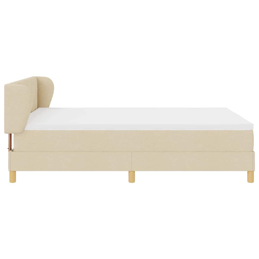 Letto a molle con testiera Crema 140 x 200 cm Tessuto | homemem39