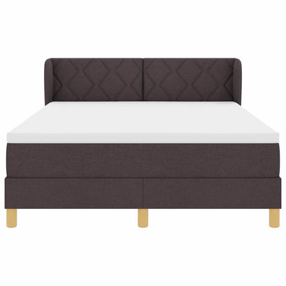Letto a molle con testiera Marrone Scuro 160 x 200 cm Tessuto | homemem39